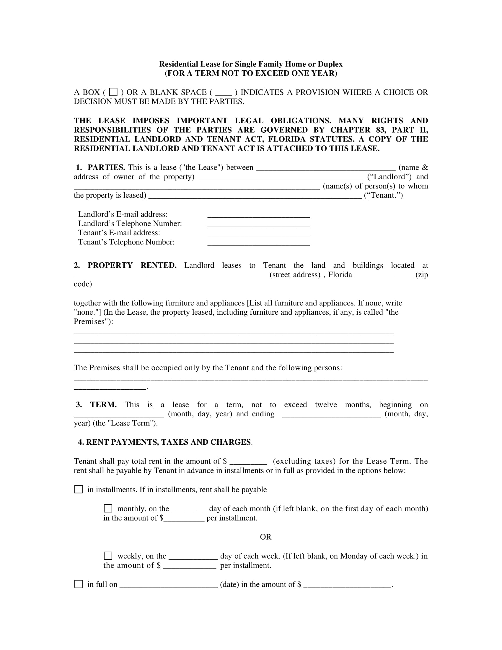 FREE 6 Residential Lease Agreement Contract Forms In PDF MS Word