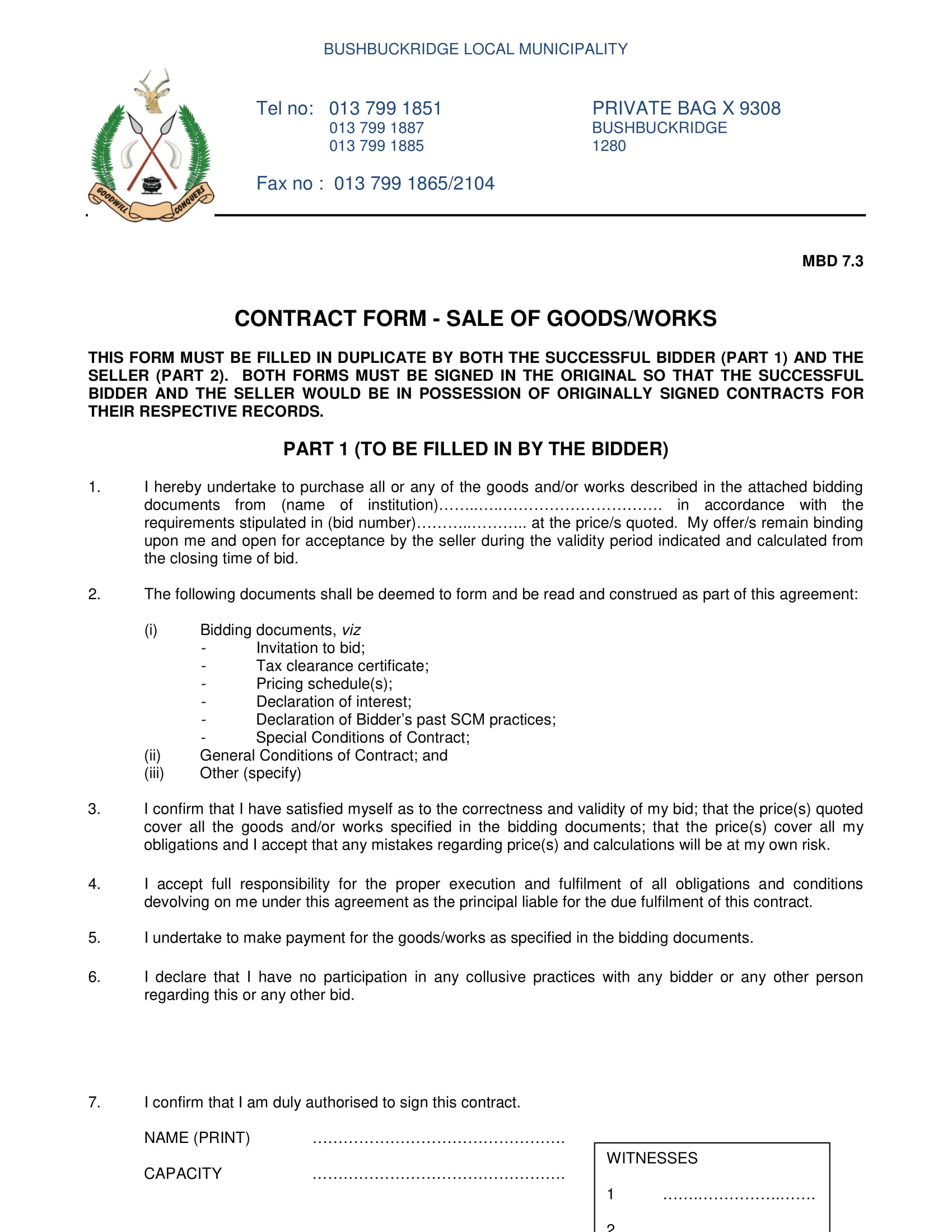 contract 1 of form sale DOC  Agreement Forms in FREE Sale  Contract 3 of  PDF Goods