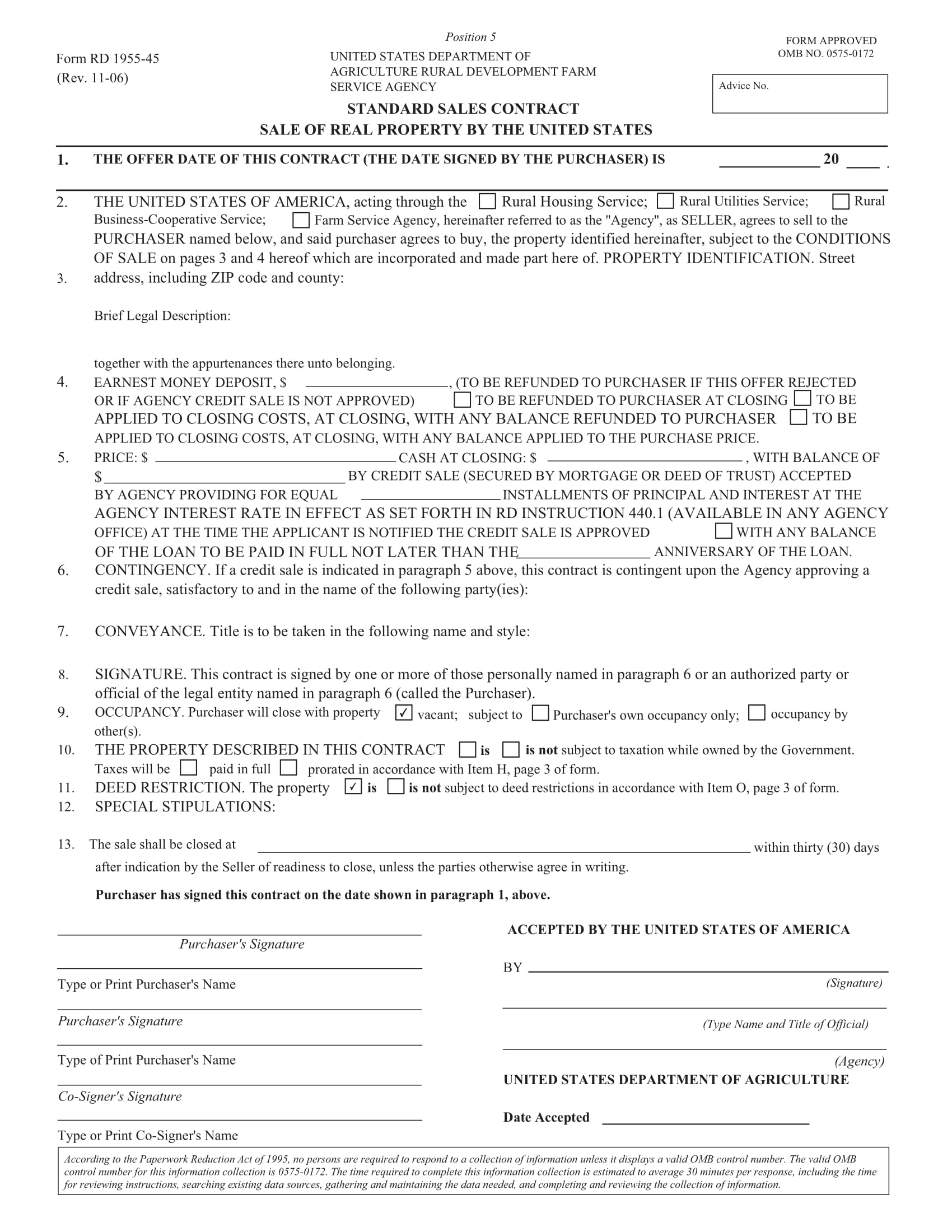 Printable Property Sale Agreement Template