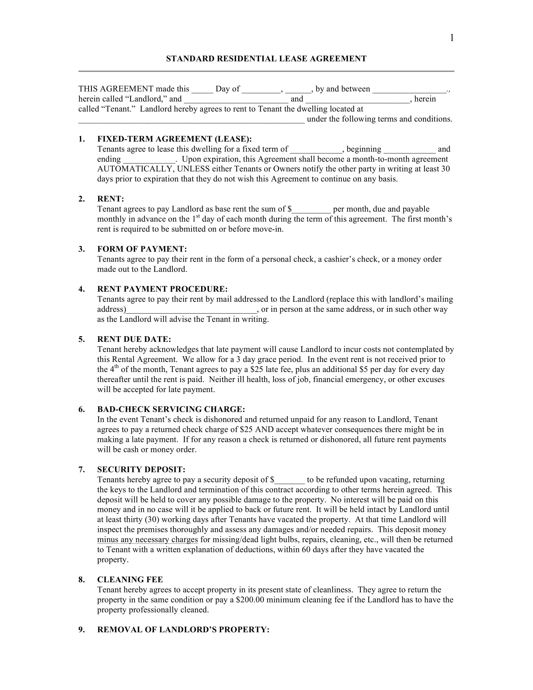 FREE 6+ Residential Lease Agreement Contract Forms in PDF | MS Word