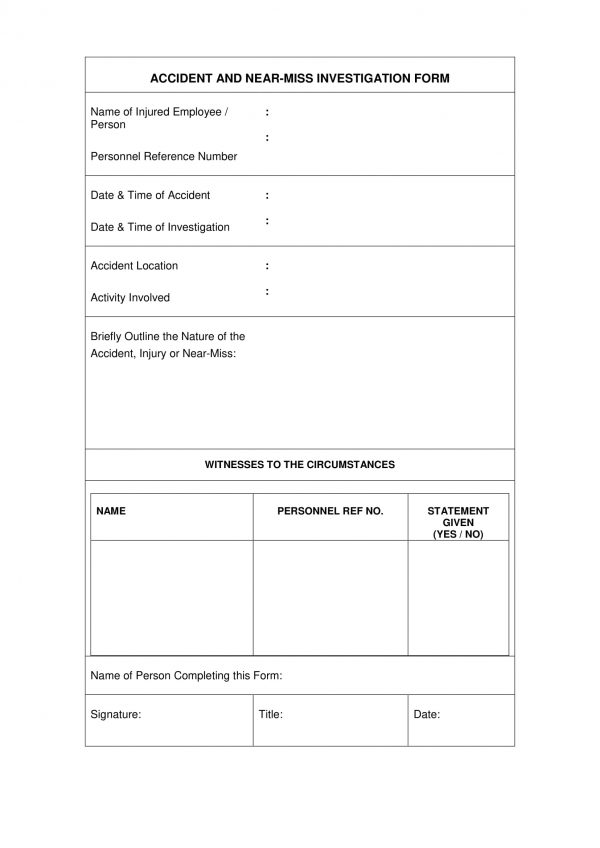 FREE 6+ Accident Investigation Form Samples in PDF MS Word