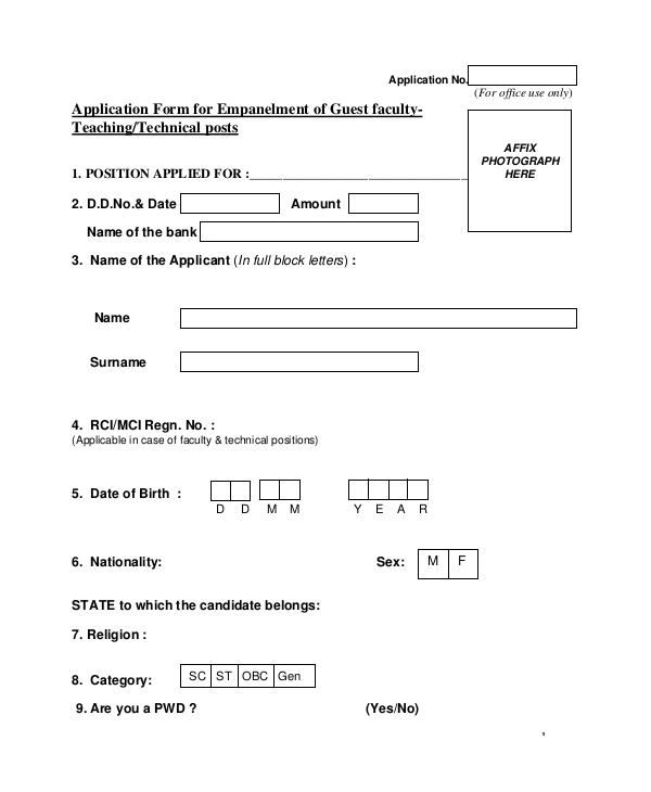 FREE 10+ Faculty Application Forms in PDF MS Word