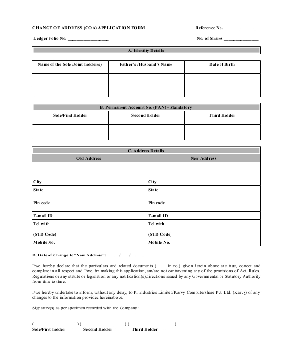 FREE 11+ Change of Address Forms in PDF | MS Word | Excel