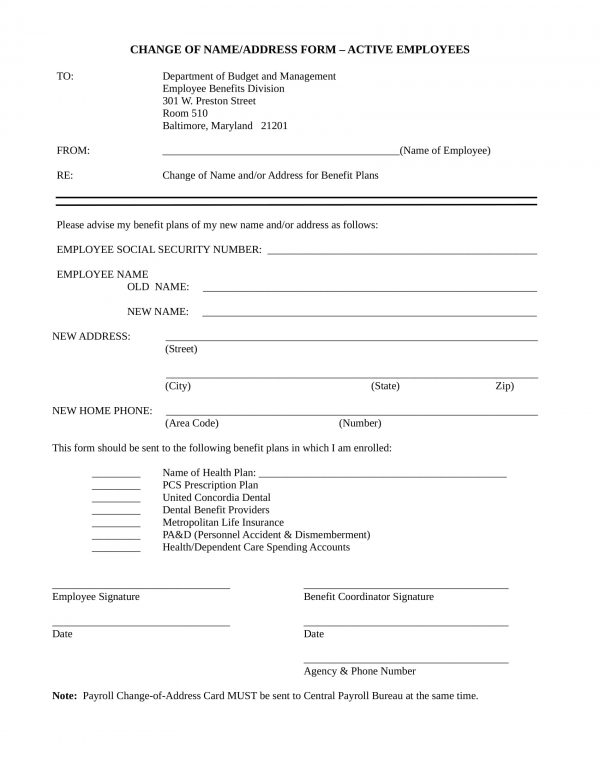 Free 11 change of address forms in pdf ms word excel