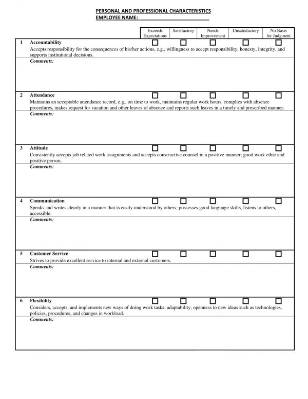 confidential employee performance appraisal evaluation form 3 e1526616265636