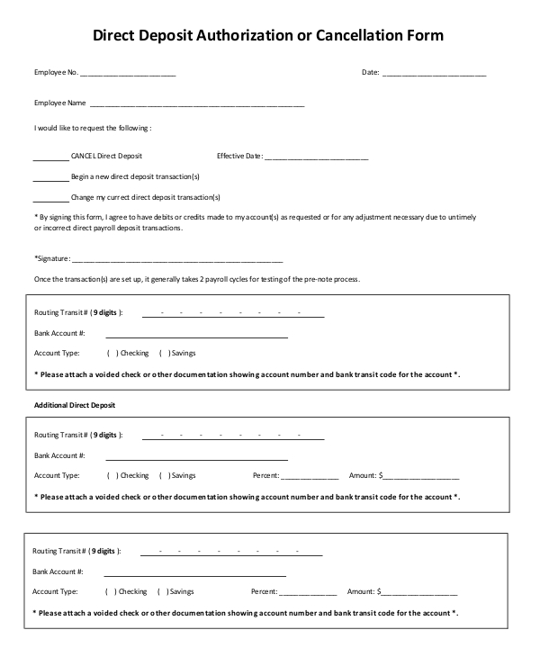FREE 9+ Direct Deposit Revocation Forms in PDF | MS Word