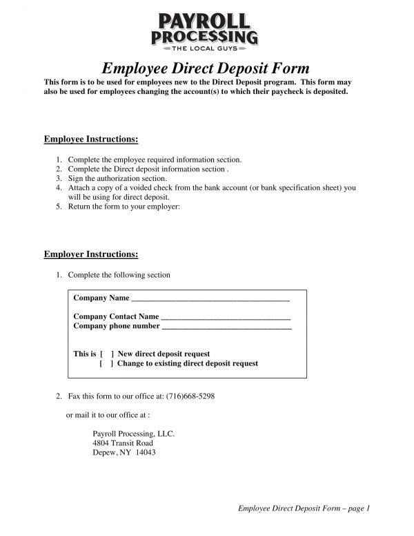 FREE 11+ Direct Deposit Forms in PDF MS Word Excel