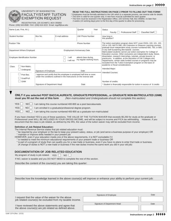 FREE 9+ Tuition Waiver Request Forms in PDF MS Word