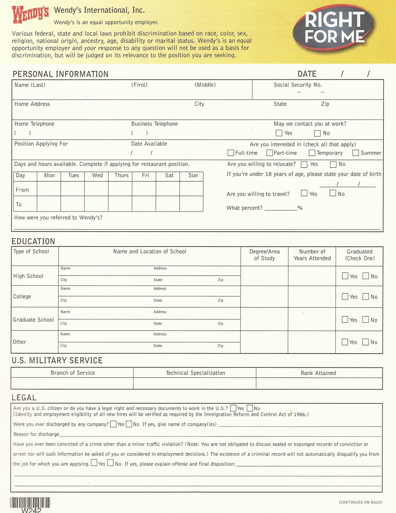 FREE 4+ Sample Restaurant Employment Forms in PDF