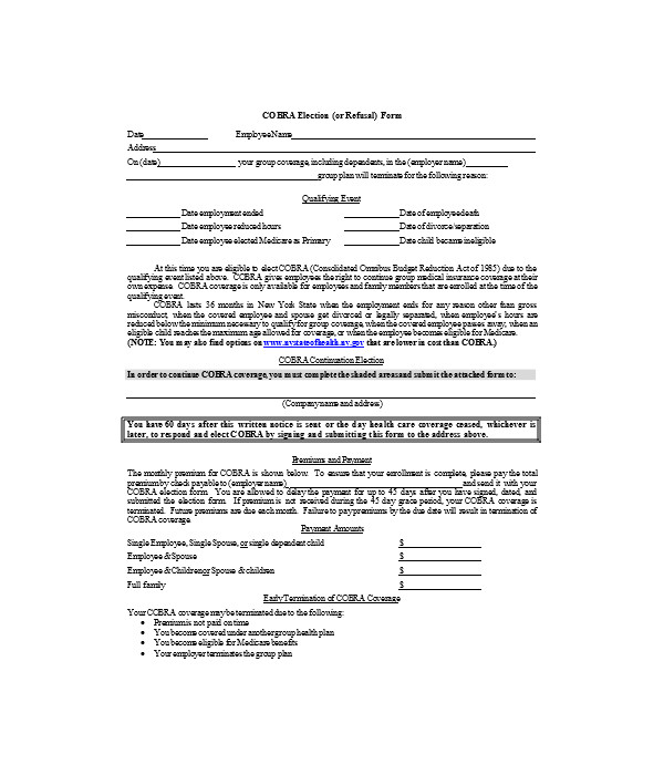 general employee election form