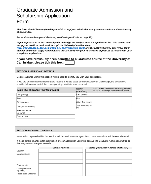 FREE 10+ Graduate Scholarship Forms in PDF