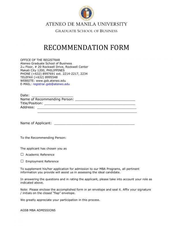 graduate school of business recommendation form 1 e1527042225961