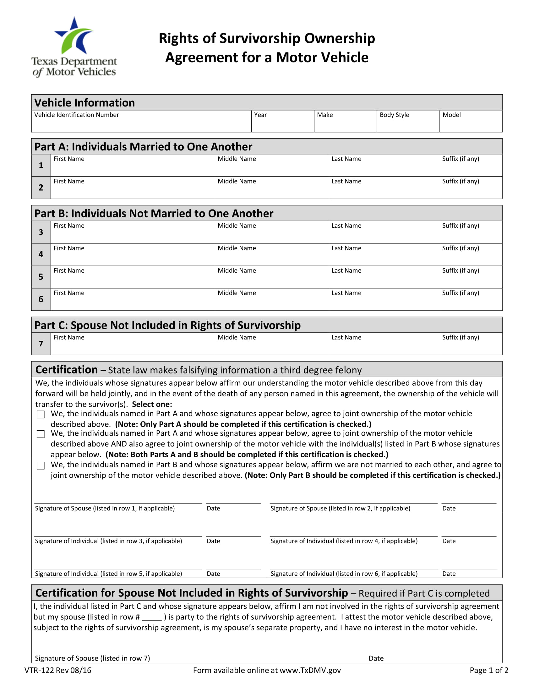 legal vehicle rights of survivorship ownership form 1