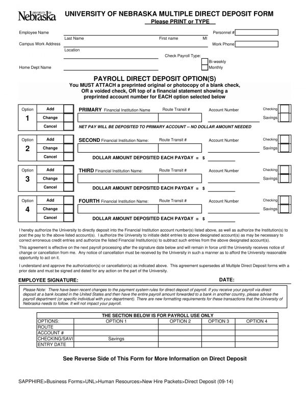 FREE 11 Direct Deposit Forms In PDF MS Word Excel