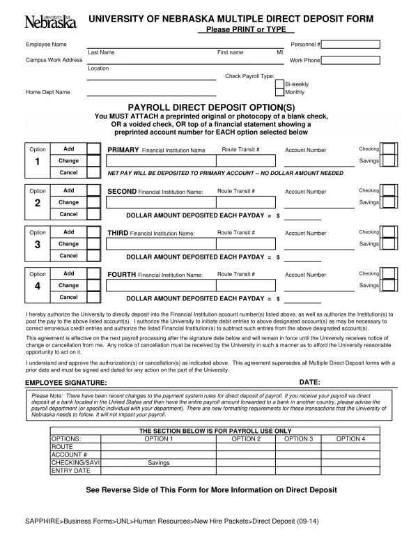 FREE 11+ Direct Deposit Forms in PDF | MS Word | Excel