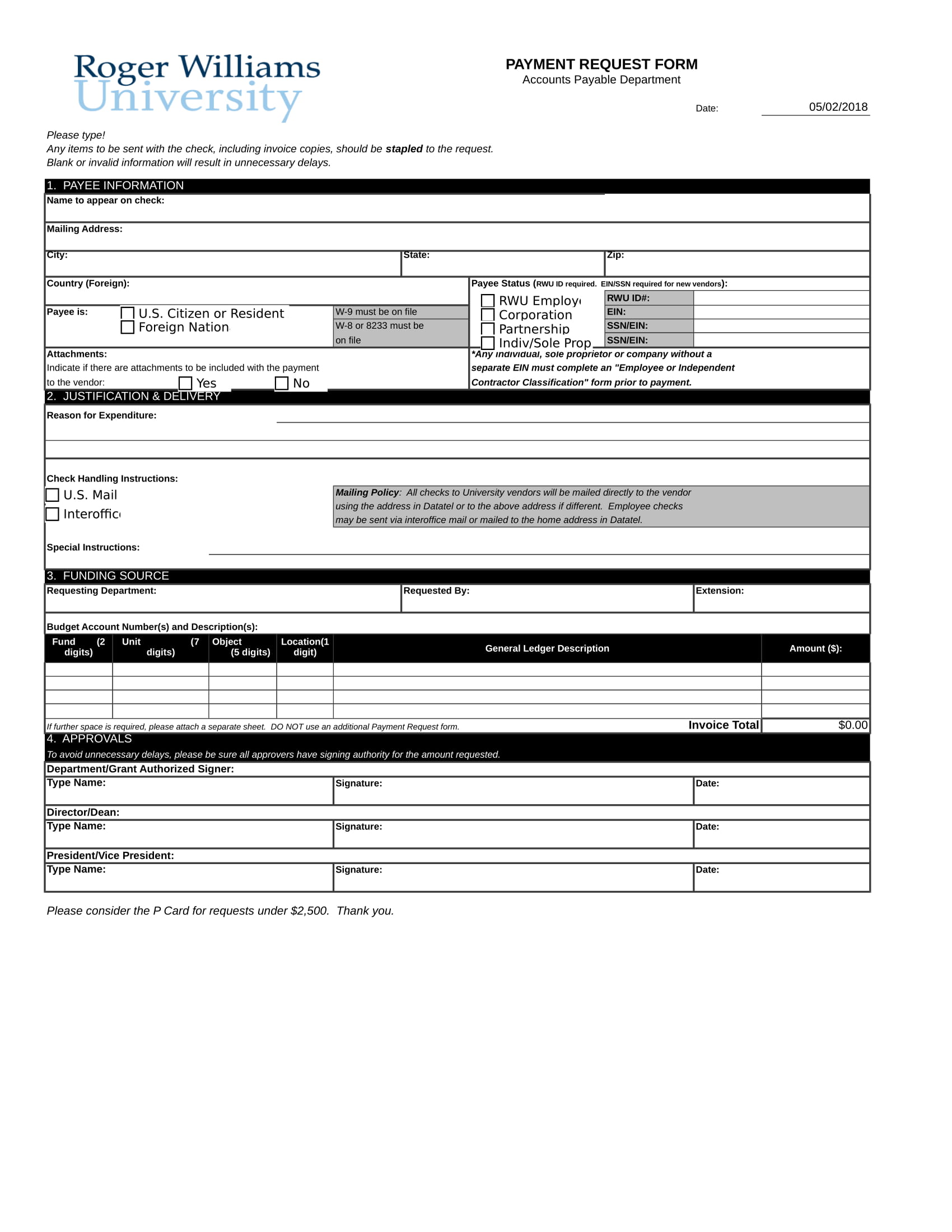 payment request form in excel 1