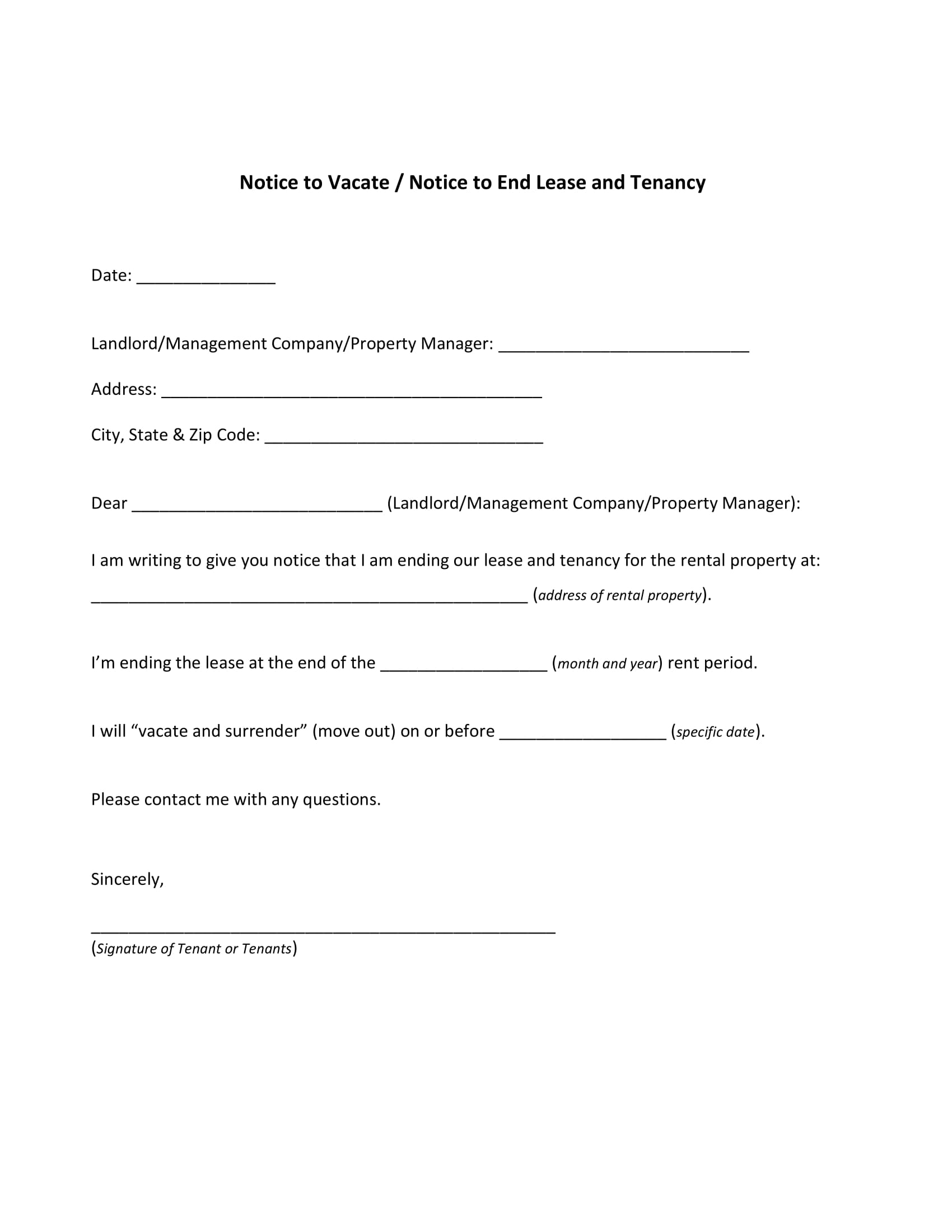 restaurant lease termination notice form 5