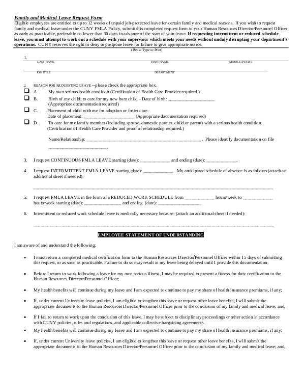 simple family and medical leave request form