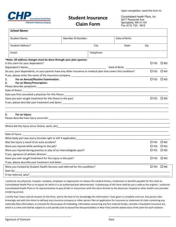 student insurance claim form 1 e1527060323755