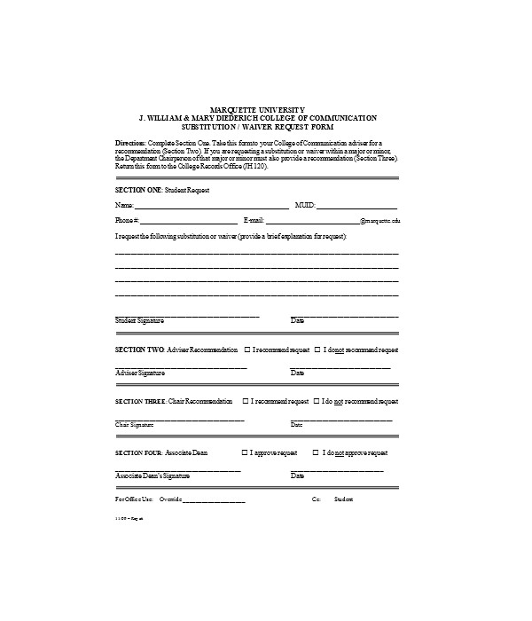 substitution request form