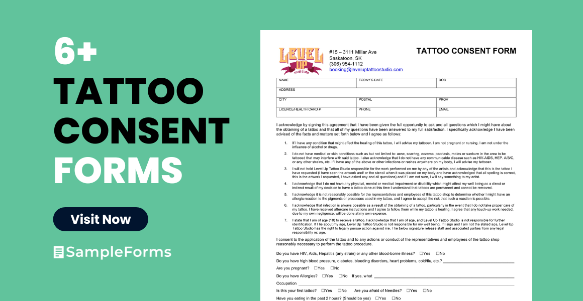 Tattoo Consent Form in Red | PDF