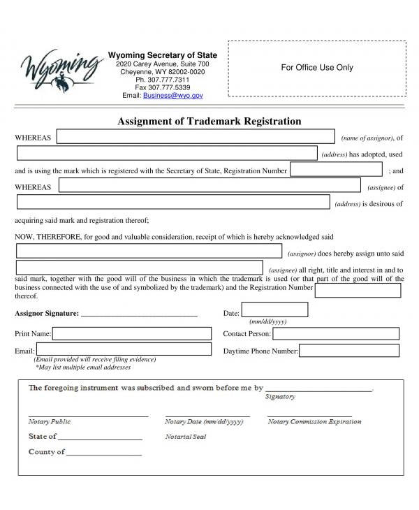 california trademark assignment