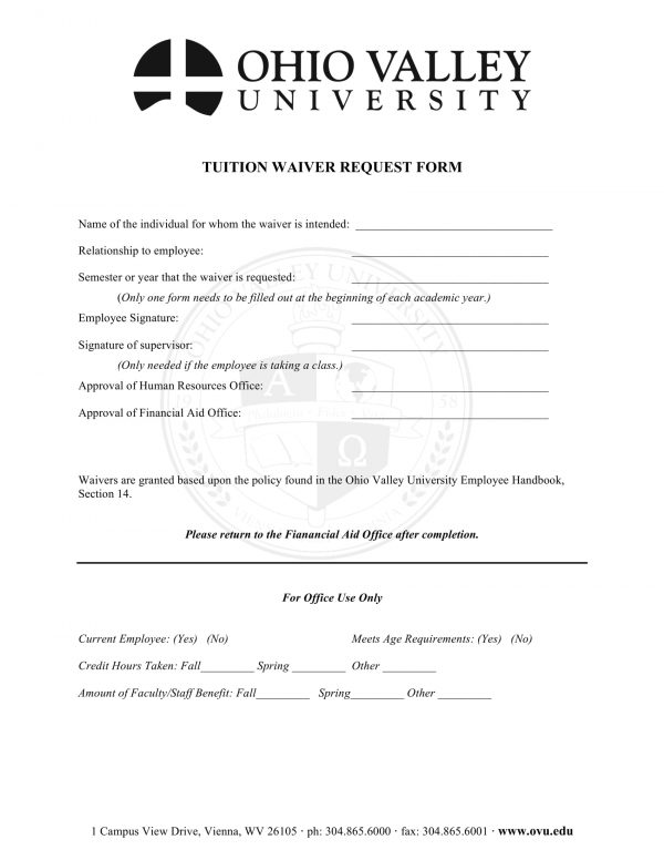 tuition waiver request form sample 1 e1525941715424