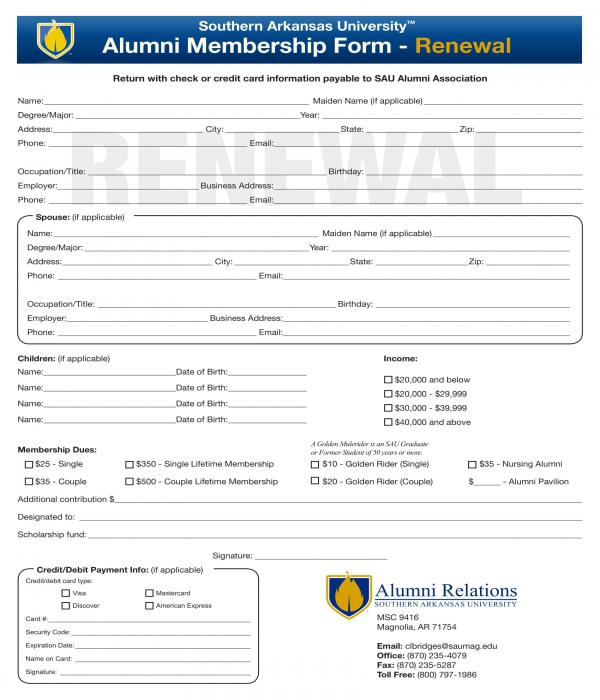 FREE 7+ Alumni Membership Forms in PDF MS Word