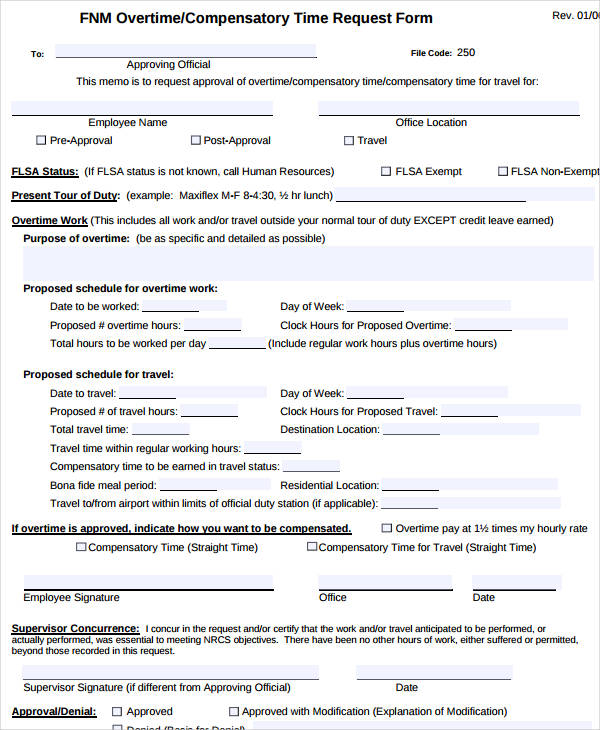 compensatory time request authorization form2