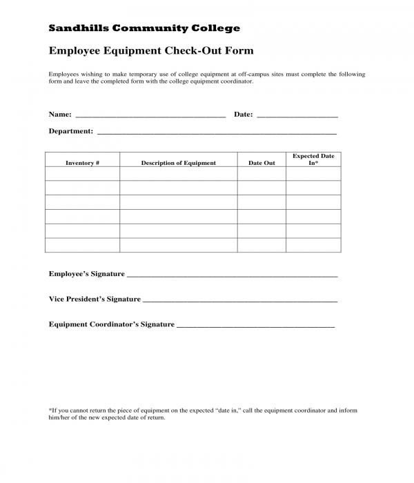 FREE 9+ Equipment Checkout Forms in PDF | MS Word | Excel