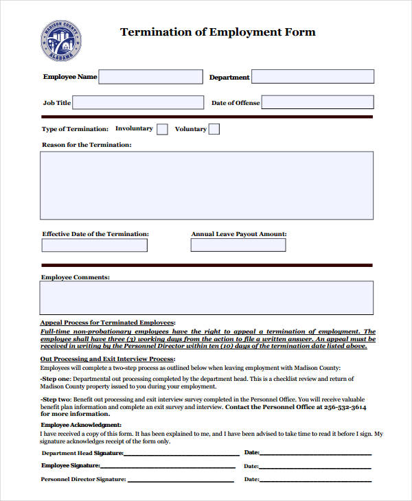 FREE 10+ Voluntary Separation Forms in PDF MS Word Excel