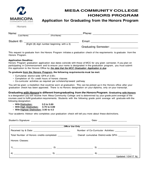 FREE 10+ Honors Scholar Graduation Forms in PDF