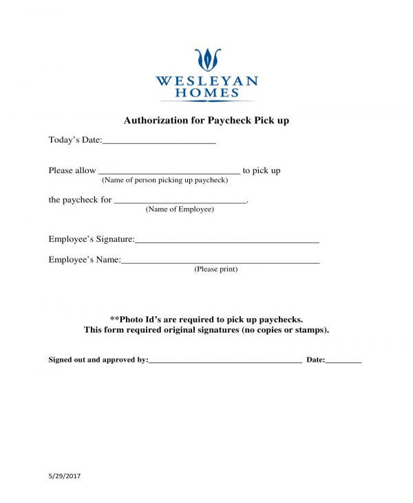 FREE 10+ Paycheck Pickup Authorization Forms in PDF