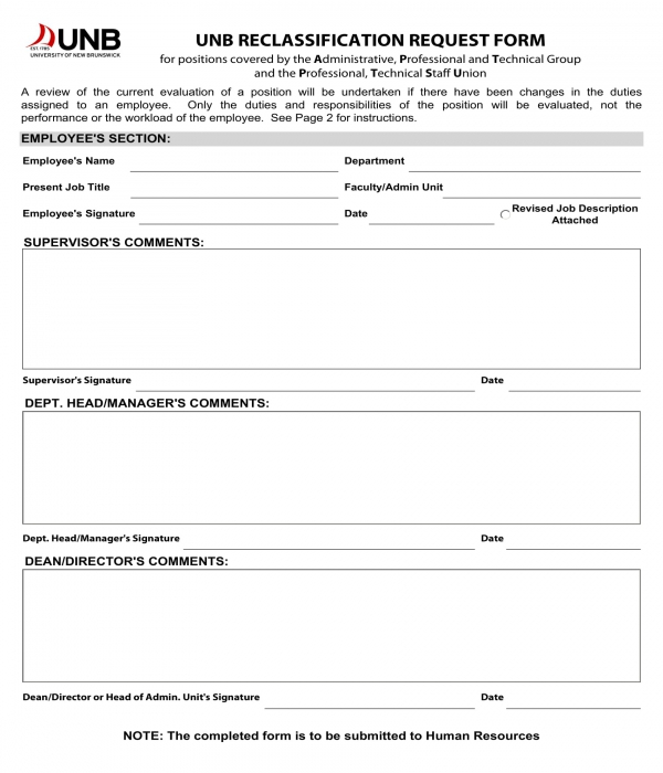 FREE 8+ Reclassification Request Forms in PDF | MS Word | Excel