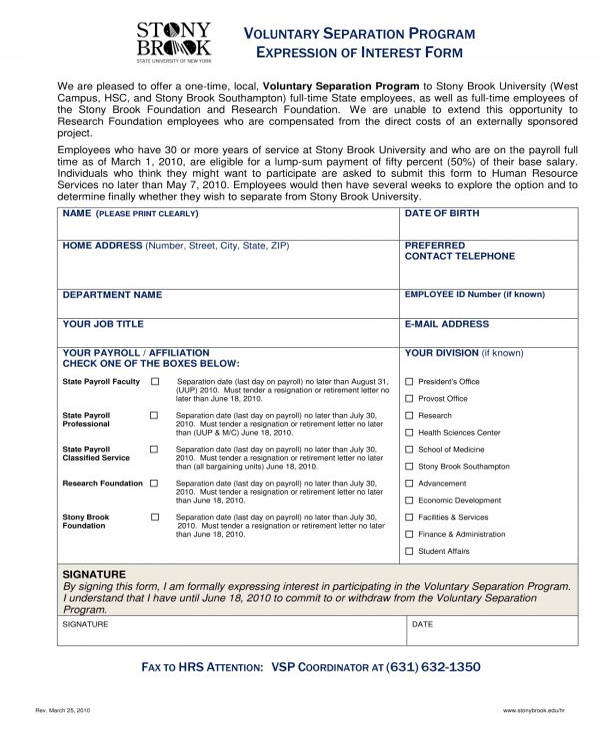 FREE 10+ Voluntary Separation Forms in PDF MS Word Excel