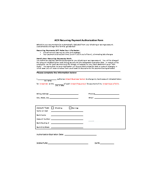 Free 11 Bank Authorization Forms In Pdf Ms Word 1972
