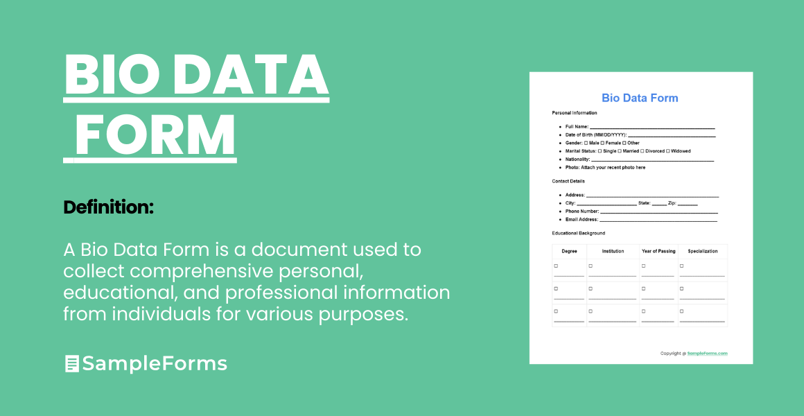 bio data form