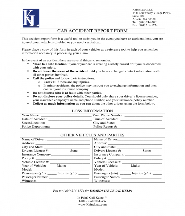 FREE 10+ Car Accident Report Form Samples, PDF, MS Word, Google Docs