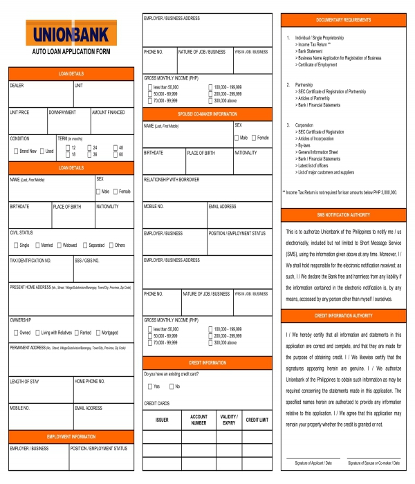 2023 Auto Loan Application Form Fillable Printable Pdf And Forms