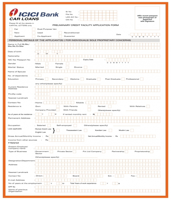 FREE 4+ Car Loan Application Forms in PDF MS Word