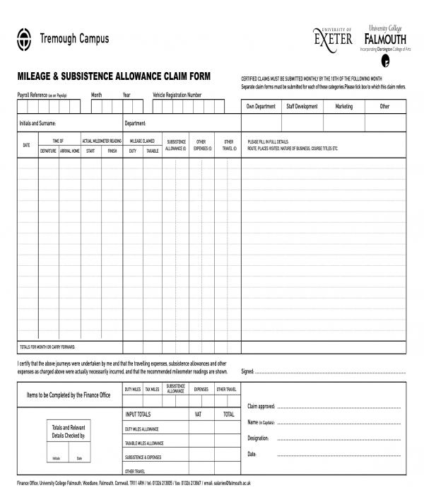 FREE 32  Allowance Forms in PDF MS Word Excel