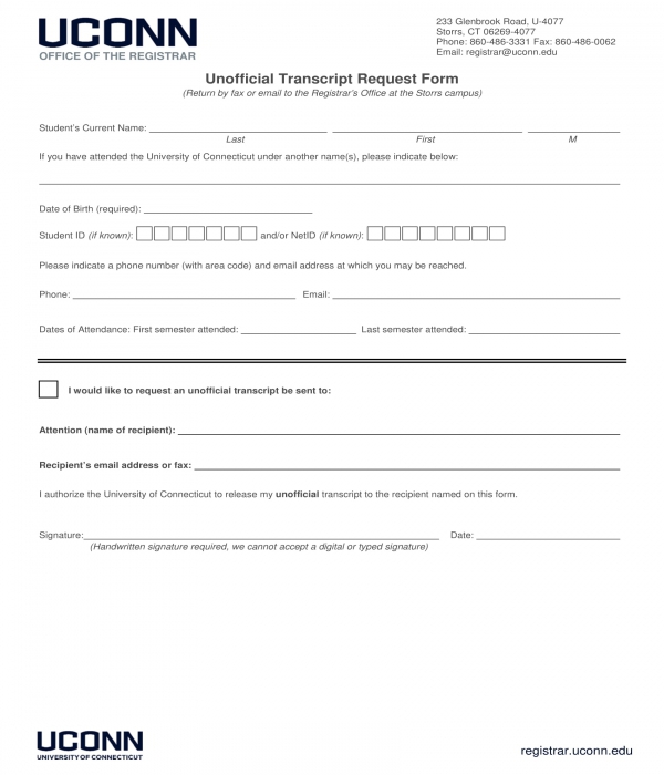 FREE 6+ Transcript Request Forms in PDF | MS Word