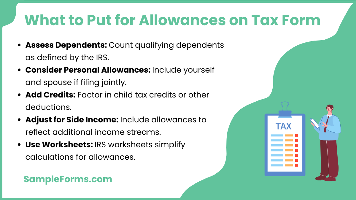 what to put for allowances on tax form