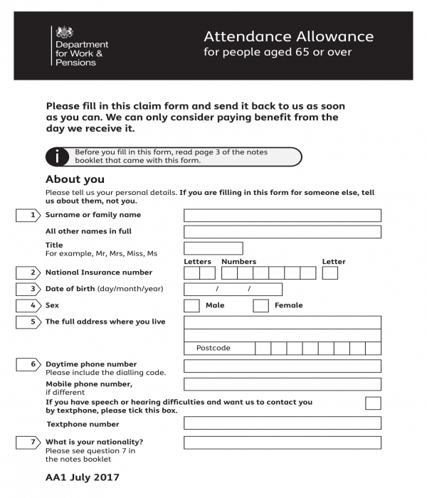 Attendance Allowance Forms [ Definition, Uses, How to Fill Up ]