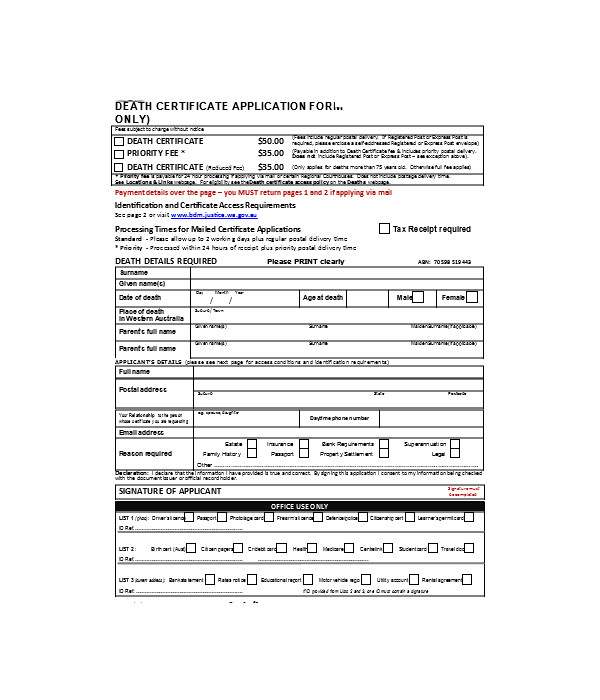 death certificate application form1
