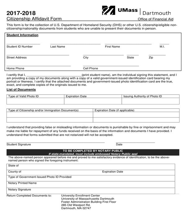 FREE 7+ Citizenship Affidavit Forms in PDF | MS Word