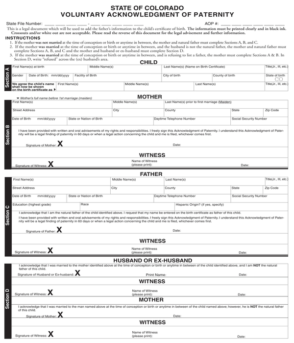 free-5-voluntary-acknowledgment-of-paternity-forms-in-pdf