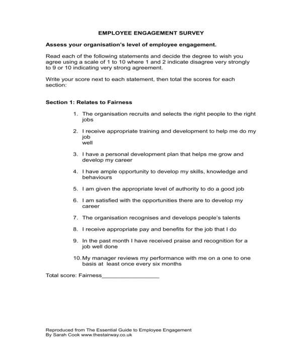FREE 3+ Employee Engagement Survey Forms in PDF Word