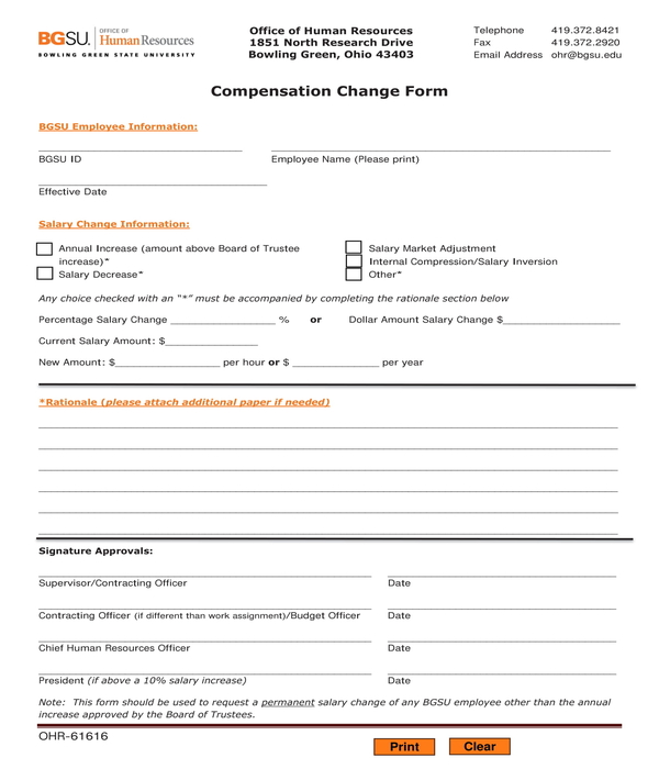 compensation change form