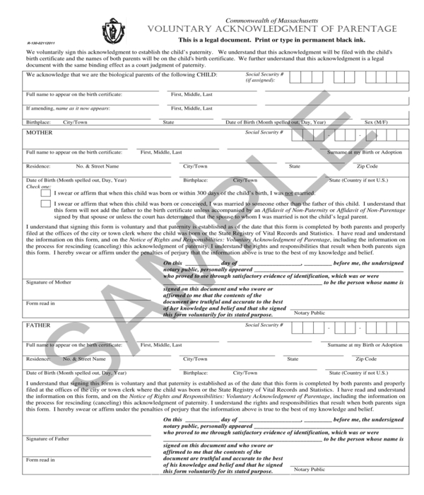 free-5-voluntary-acknowledgment-of-paternity-forms-in-pdf